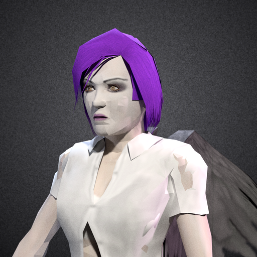 Violet Vandal skater portrait — Concrete background