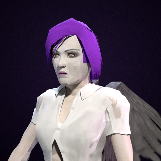 Violet Vandal skater portrait — Purple background